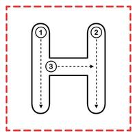 alphabet tracing hh illustration vector