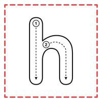 alphabet tracing h illustration vector