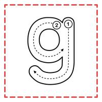 alphabet tracing gg illustration vector