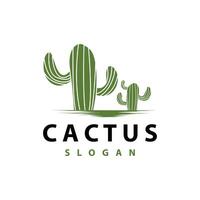 Cactus logo desert green plant design elegant style symbol Icon Illustration vector