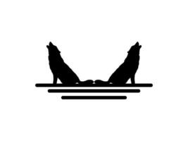 the Wolf Howled Silhouette for Logo Type. Vector Illustration