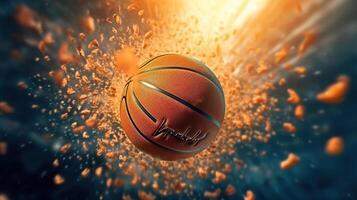 The orange basketball ball Generative AI photo