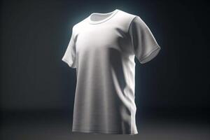 Effortlessly Cool, 3D Empty White T-Shirt Mockup with Casual Flair,3d render AI Generated photo