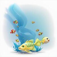 Multi colored fish swimming in the ocean the universe photo