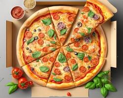 piza fast food, with parsal and gift your choice with generated ai, photo