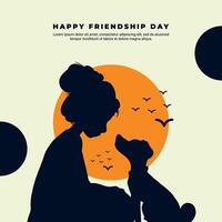 Happy friendship day greeting card social media post banner in Hindi calligraphy Mitrata Diwas means Happy Friendship Day, Mitra, friend, 30 july, august sunday, friendship bond, friends forever vector