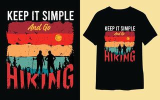 Best hiking vintage t-shirt design, Go hiking ,camping t-shirt design ,Men hiking t-shirt design. vector