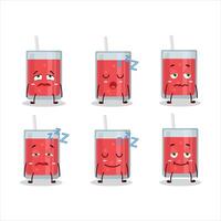 Cartoon character of watermelon juice with sleepy expression vector