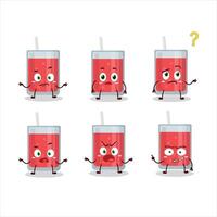 Cartoon character of watermelon juice with what expression vector