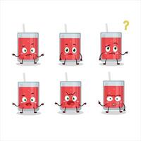 Cartoon character of watermelon juice with what expression vector