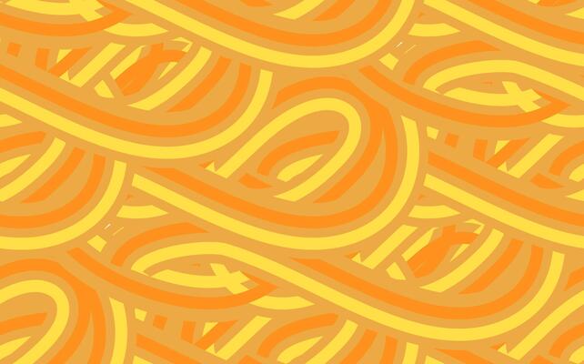 Hand drawn asian japanese ramen noodle seamless pattern.Background with yellow and orange stripes.Pasta abstract background concept.Macaroni yellow poster.