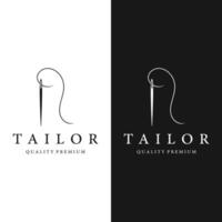 Tailor logo template design with needle and thread concept.Logo for tailor,clothing,boutique. vector