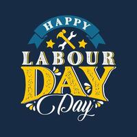 International Labour Day Mon, 4 September typography concept on isolated background with a helmet vector