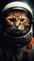 Feline Astronaut Embarks on a Cosmic Adventure in the Style of Chesley Bonestell photo