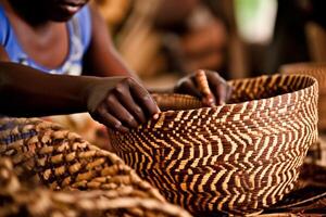 utilizar de tradicional africano cestería técnica foto