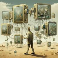 Techno-Surrealism Fuse elements of technology and surreali photo