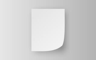 Empty white Sticky Notes paper sheet  with curled corner. Realistic note template of small of soft shadows isolated on dark background. Ready for your message,text.paper art,craft.vector.EPS10 vector