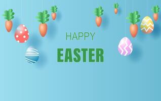 Easter day background.Creative paper art and craft style.Frame for your text banner and poster.Origami paper concept card.Plant flower colorful pastel color.vector illustration.Spring season EPS10 vector