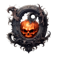 SCARY HALLOWEEN ALPHABET WITH SKULLS AND PUMPKINS.AUTUMN THEME.GENERATED AI png