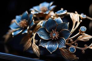 A captivating macro shot showcasing the intricate craftsmanship of fine jewelry.. Generative AI photo