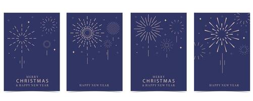 firework background in night.Editable vector illustration for postcard,banner