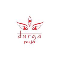 durga shakti, the goddess of power, is depicted in red on a white background vector