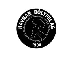 havnar pernofelag torshavn logo club símbolo negro Feroe islas liga fútbol americano resumen diseño vector ilustración