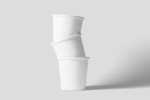 4 onzas papel taza para té café blanco blanco 3d representación Bosquejo foto