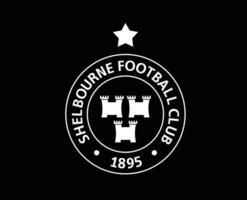 shelbourne club logo símbolo blanco Irlanda liga fútbol americano resumen diseño vector ilustración con negro antecedentes