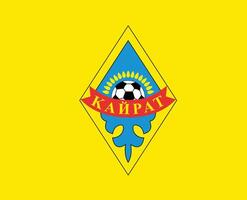 Kairat Almaty Club Logo Symbol Kazakhstan League Football Abstract Design Vector Illustration With Yellow Background