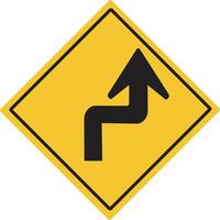 Right double curve.Various curved signs. Traffic warning signs. illustration vector