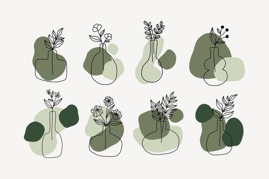 Trendy abstract bohemian shapes.Modern hand drawn minimal elements. vector