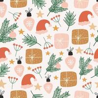 Christmas seamless pattern with Pine tree.Holiday background. vector