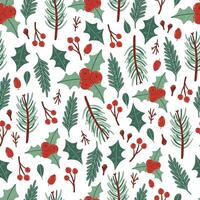 Christmas seamless pattern with Pine tree.Holiday background. vector