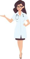 Doctors with stethoscope set in different poses.Vector illustration. vector