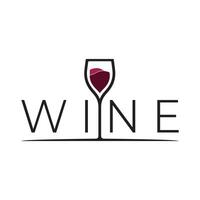 vino logo con vino lentes y botellas.para noche discotecas, bares, cafeterías y vino tiendas vector