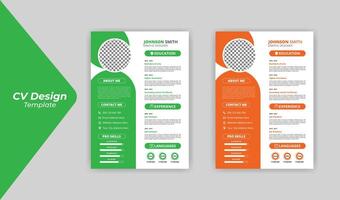 profesional limpiar moderno currículum diseño modelo para negocio trabajo aplicaciones, minimalista currículum CV plantilla, CV diseño vector Pro