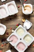 Fruit fresh yogurts. photo
