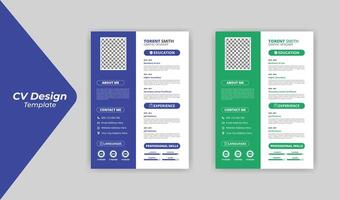 profesional limpiar moderno currículum diseño modelo para negocio trabajo aplicaciones, minimalista currículum CV plantilla, CV diseño vector Pro