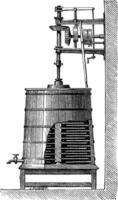 Clyburn Steam-driven Butter Churn, vintage engraving vector