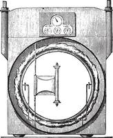 Sec meter, invariable measure, vintage engraving. vector