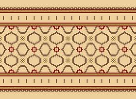 Pixel American ethnic native pattern.Traditional Navajo,Aztec,Apache,Southwest and Mexican style fabric pattern.Abstract motifs pattern.Design for fabric,clothing,blanket,carpet,woven,wrap, vector