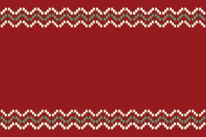 Ethnic Ikat fabric pattern geometric style.African Ikat embroidery Ethnic pattern red christmas day background. Abstract,vector,illustration.Texture,clothing,frame,decoration,motif. vector