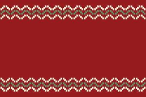 Ethnic Ikat fabric pattern geometric style.African Ikat embroidery Ethnic pattern red christmas day background. Abstract,vector,illustration.Texture,clothing,frame,decoration,motif. vector