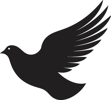 GracefulGlideGraffix Sleek Dove Emblem FeatheredEleganceAura Dynamic Dove Symbol vector