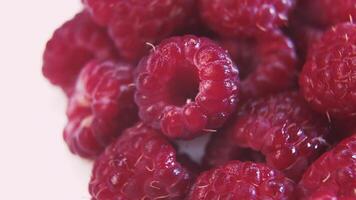 framboises macro plan filage autour le axe video