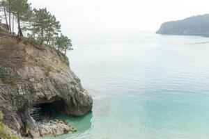 Ocean view. Nature background with nobody. Morgat, Crozon peninsula, Brittany, France photo