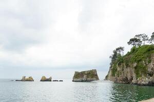 Ocean view. Nature background with nobody. Morgat, Crozon peninsula, Brittany, France photo