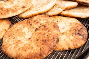 Pita, Arabic bread, soft baked flatbreads photo