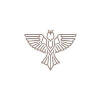 AI generated Horus mono line logo icon design template.Eagle, line, flat vector illustration.